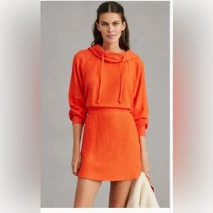 XL Anthropologie hooded dress 2 deep pockets, wide elastic waist, waffle weave